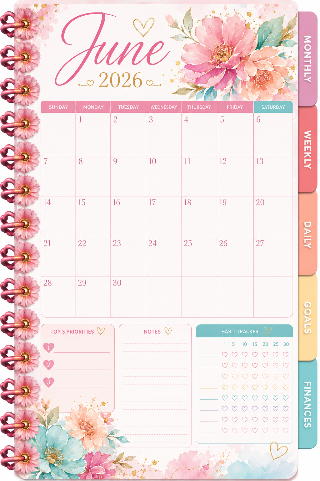 Floral Monthly Planners