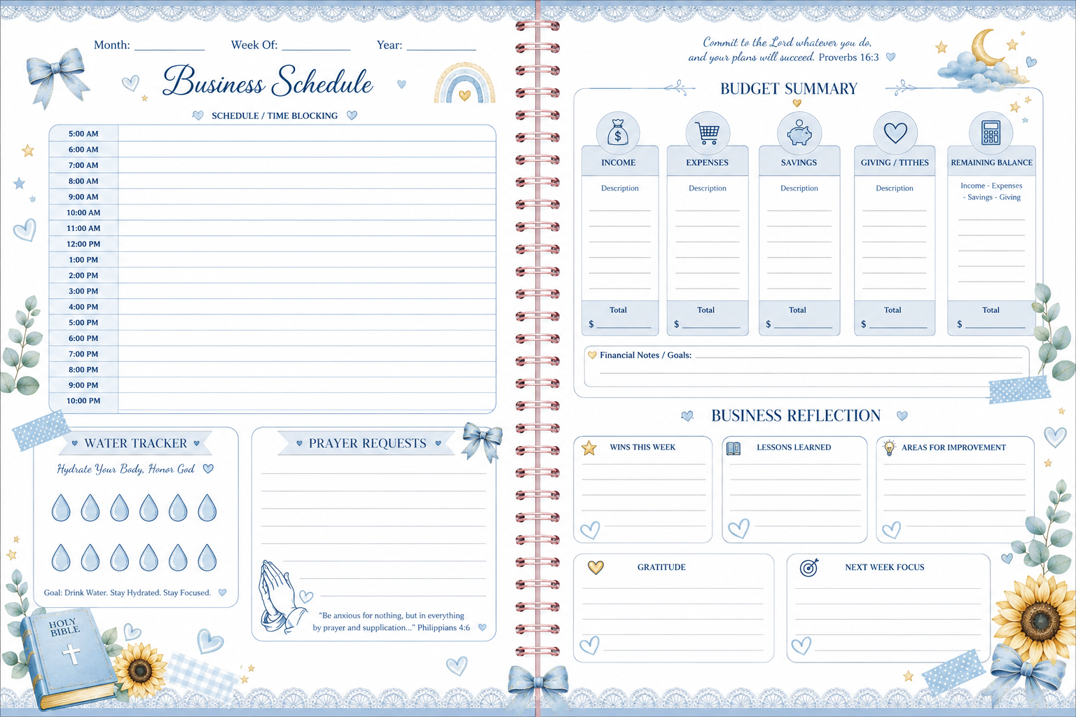 Business Planner Spreads