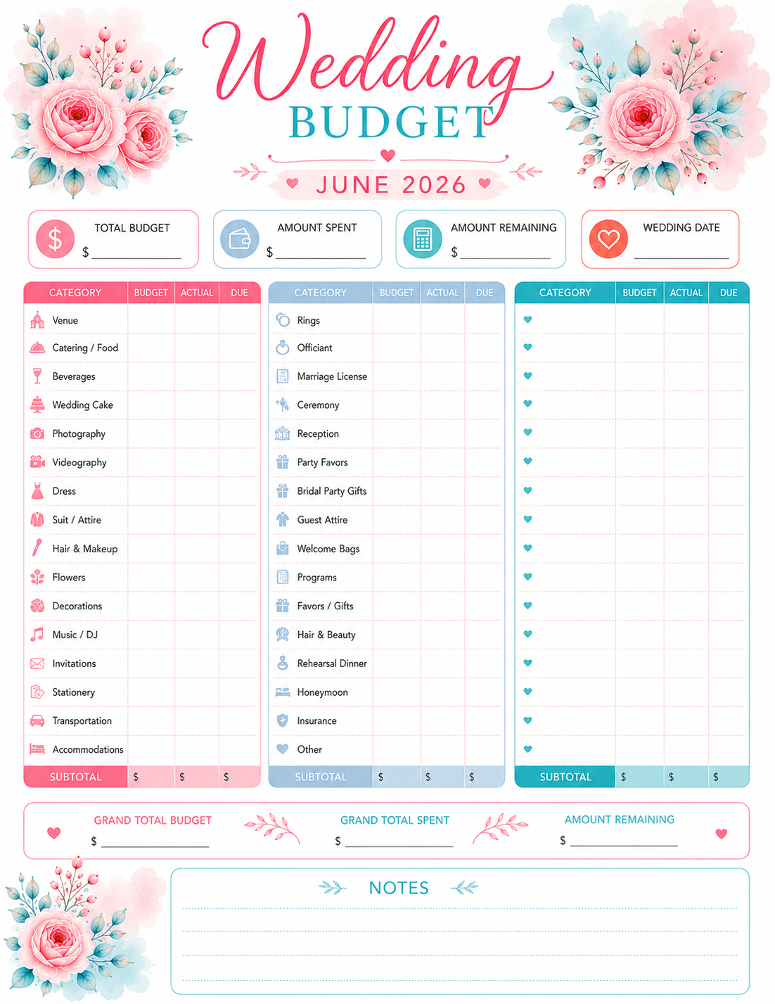 Wedding Budget Planners