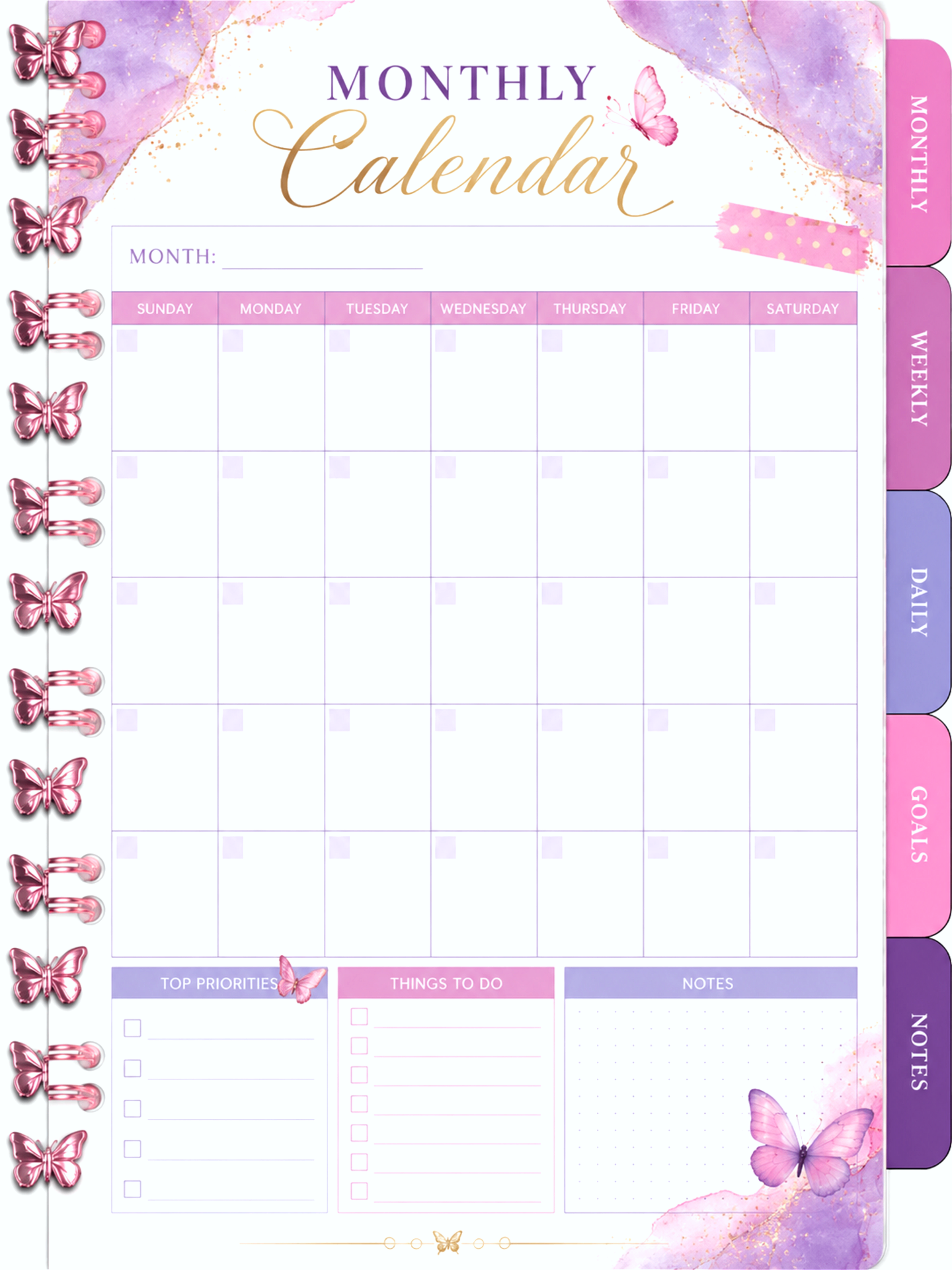 Monthly Planner Pages
